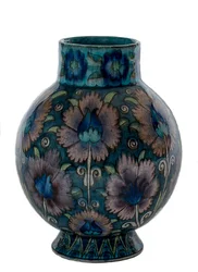 Bauchige Vase mit rosa Nelkenmuster