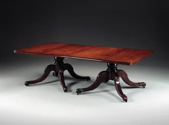 Irischer George IV Zweisäulen-Esstisch, ca. 1825