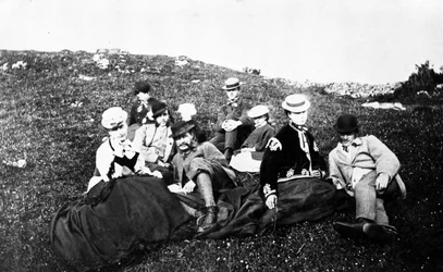 Eine viktorianische Wandergruppe, ca. 1860-80