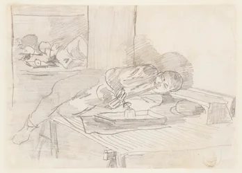 Chinesischer Mann, der in einem Clubhaus in der Baxter Street, New York City, eine Opium-Pfeife raucht