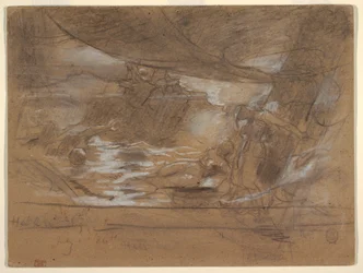 Schiffsdeck mit zwei Frauen, möglicherweise 15. Juli 1886