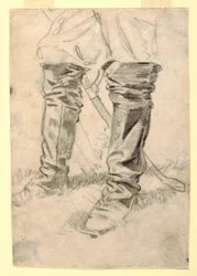 Studie von Kavallerieoffizierstiefeln, 1862–64