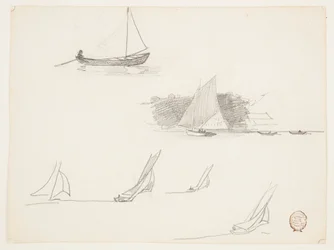 Sechs Studien von Segelbooten