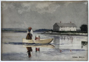 Aale stechen, späte 1800er Jahre