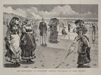 Der Strand von Long Branch, veröffentlicht als Kunstbeilage zu Appleton