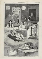 Die Chinesen in New York—Szene in einem Baxter Street Club-Haus