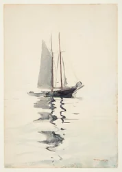 Zweimast-Schooner mit Dory