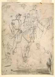 Zwei Skizzen eines Offiziers