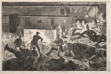 Winterquartiere im Lager - Das Innere einer Hütte, 1863