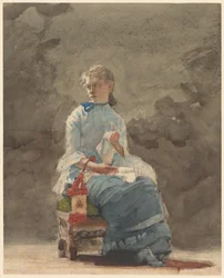 Frau beim Nähen, 1878-9