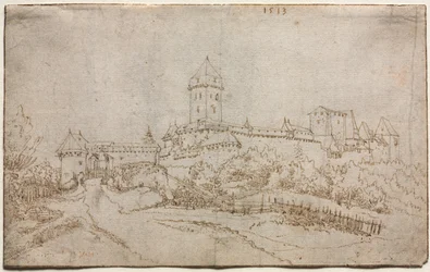 Ansicht eines Schlosses (recto)