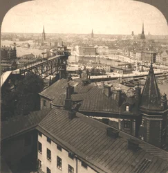 Straßen von Stockholm vom Moseback, Schweden, 1905