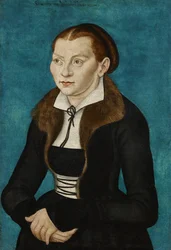 Katharina von Bora als Halbfigur nach links