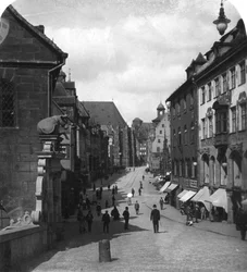 Die Fleischbrücke, Nürnberg, Deutschland, um 1900