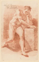 Sitzender männlicher Akt, von vorne gesehen (3. Preis 1772)