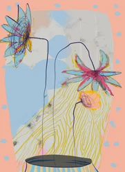 Abstrakte Pastellblumen