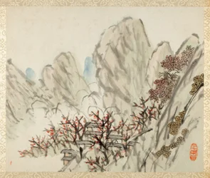 Album mit Landschaften und Kalligraphie für Liu Songfu