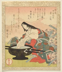 Tinte, Ono no Komachi, aus der Serie Vier kalligraphische Begleiter