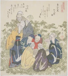 Die neun alten Männer des Berges Xiang, aus der Serie "Ein Satz von zehn berühmten Zahlen für den Katsushika-Kreis"