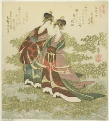 Zwei Prinzessinnen des Flusses, aus der Serie "Ein Satz von zehn berühmten Nummern für den Katsushika-Kreis"