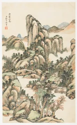 Bergfarbe auf dem Mount Liangchang, aus einem Album mit 12 Blättern