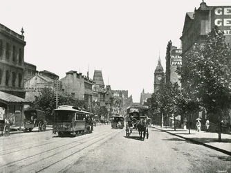 Collins Street, Blick nach Westen von der Russell Street, Melbourne, Australien, 1895