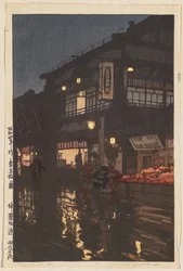 Zwölf Szenen von Tokio: Kagurazaka-Straße nach einem Nachtregen