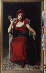 Frau in einem Directoire-Kleid