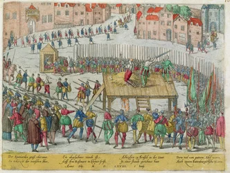 Die Hinrichtung von zwanzig adligen Führern, darunter die Grafen Egmont und Horn, durch den Herzog von Alva in Brüssel