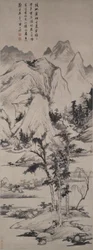 Landschaft im Stil von Ni Zan (1301-1374)