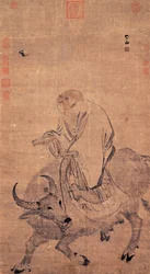 Laozi reitet auf einem Ochsen, zwischen 1368 und 1644