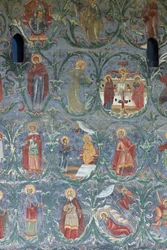 Kloster (manastirea Sucevita). Die Kirche. Außenansicht. Südwand. Wandmalerei