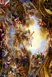 Gemälde des Gewölbes der königlichen Kapelle, angefertigt von Antoine Coypel (1661-1722). Es trägt den Titel 