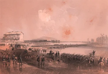 Piemontesische Armee überquert den Fluss Sesia