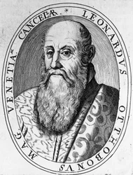 Porträt von Leonardo Ottoboni (16.-17. Jahrhundert), Großkanzler von Venedig, Kupferstich