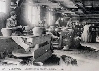Postkarte mit Töpferei für Vallauris-Geschirr, ca. 1900, Frankreich