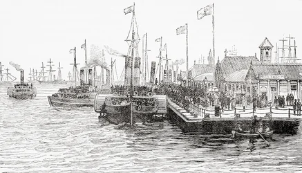 Die Landungsbrücke des Prinzen, Liverpool Dock, Liverpool, England