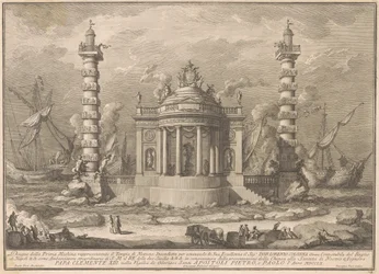 Die Prima Macchina für die Chinea von 1760: Der Tempel des Neptun