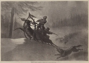 Lappenbauern von Wölfen verfolgt