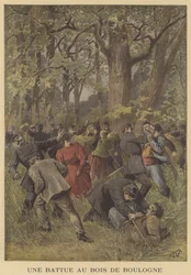 Konfrontation zwischen Polizei und Vagabunden im Bois de Boulogne
