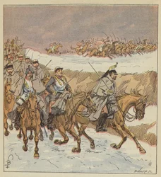 Die Araber von Oberst Goursaud befreien durch einen brillanten Angriff das 3. Kürassierregiment