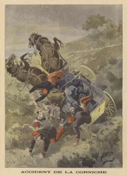 Kutschenunfall an der Corniche zwischen Eze und La Turbie