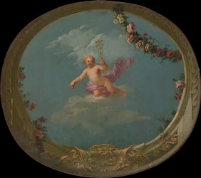 Amor als Bote mit Caduceus