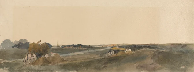 Heuernte an den Ufern eines Lincolnshire-Flusses