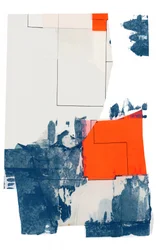 Abstrakt Blau Orange