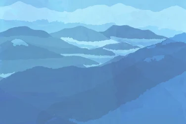 Neblige Blaue Berge