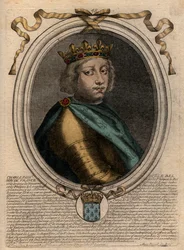 Porträt von Karl IV. dem Schönen (1294-1328), König von Frankreich - Gravur aus 