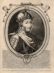 Porträt von Karl VIII. (1470-1498), König der Valois-Dynastie - Gravur aus 