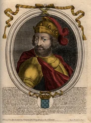 Porträt von Lothaire (941-986), König der Franken - Gravur aus 