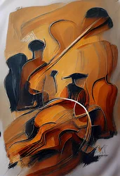 Digitale abstrakte Leinwand in Tiefbraun